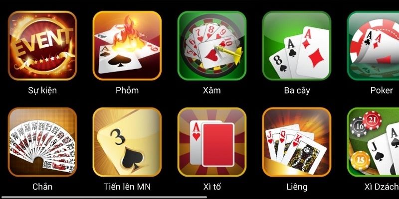 Một loạt các game bài đổi thưởng qua ATM phổ biến